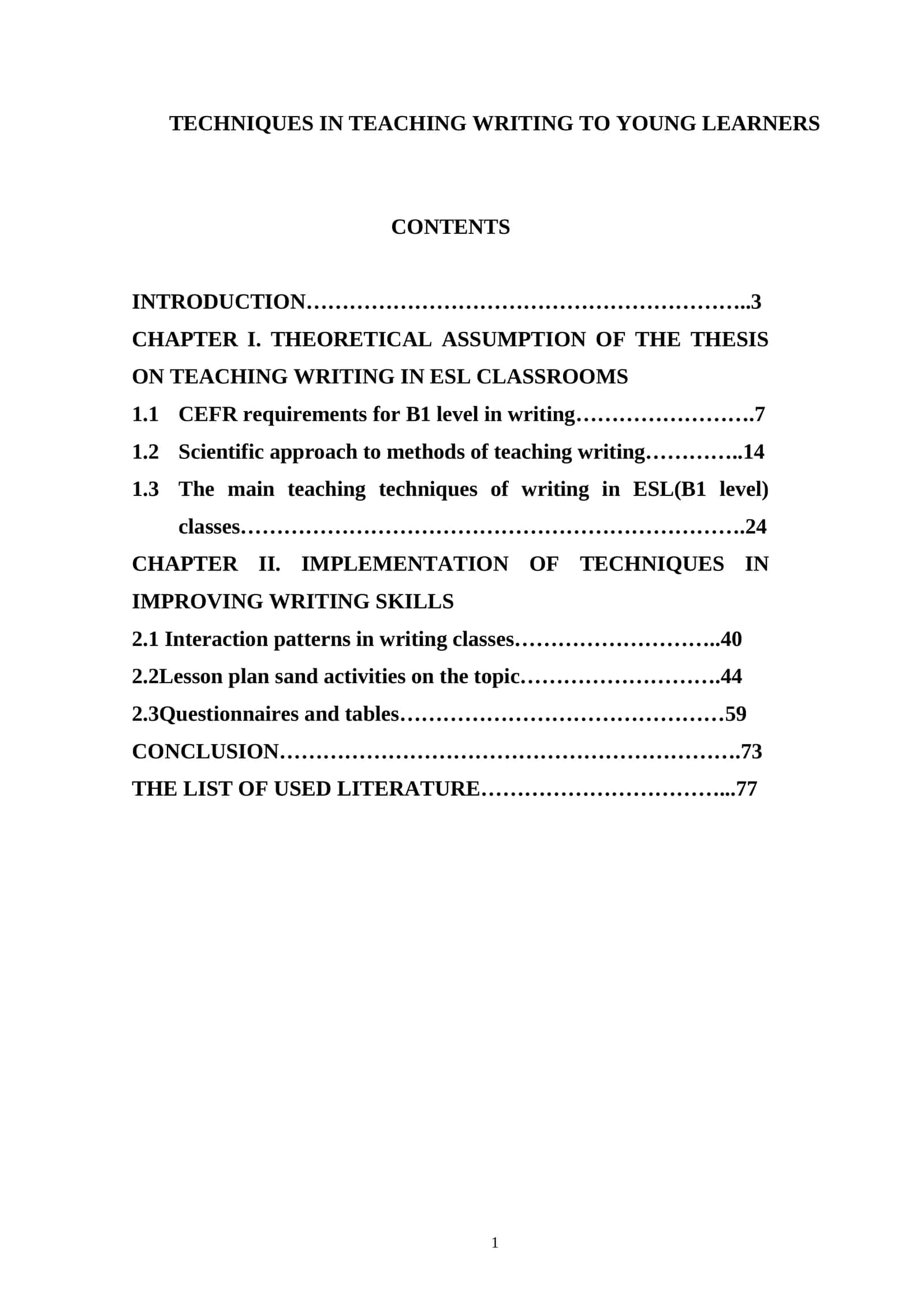 Techniques in Teaching Writing to Young Learners 1