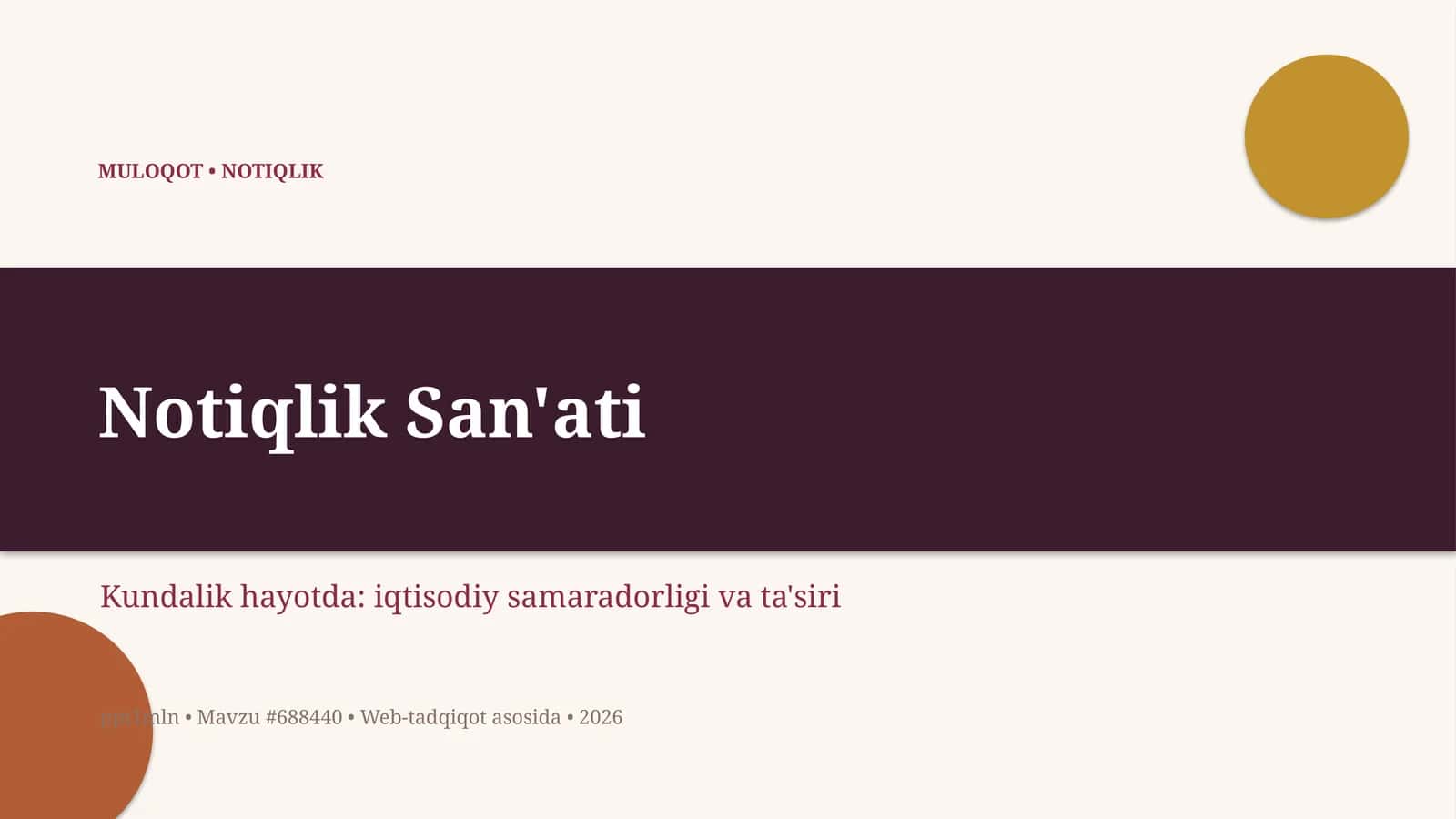 Notiqlik San'ati 1