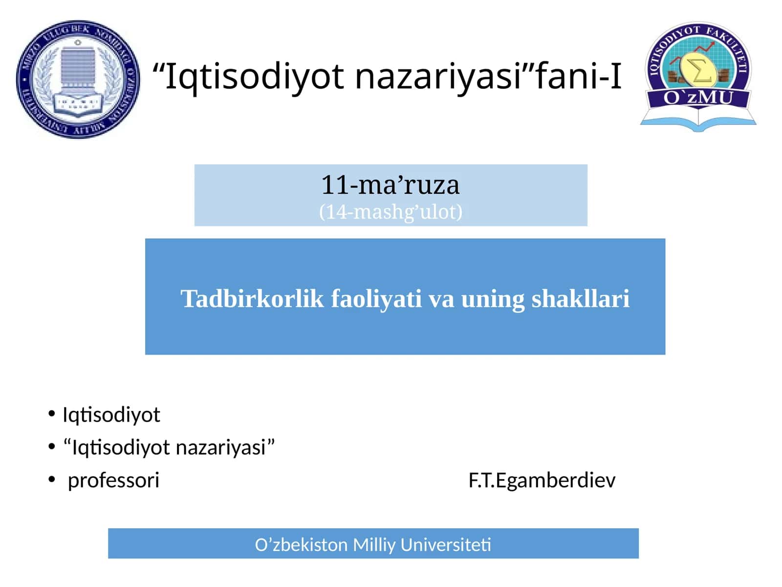 Iqtisodiyot nazariyasi 1