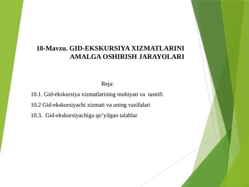 GID-EKSKURSIYA XIZMATLARINI AMALGA OSHIRISH JARAYOLARI 1