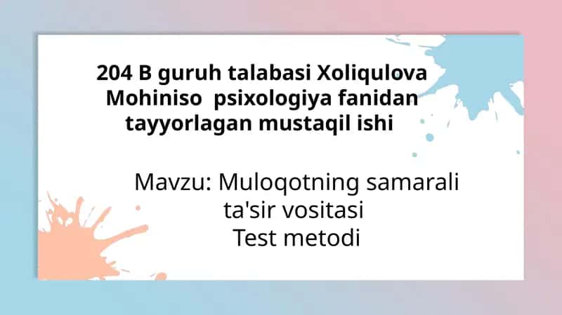 Muloqotning samarali ta'sir vositasi 1