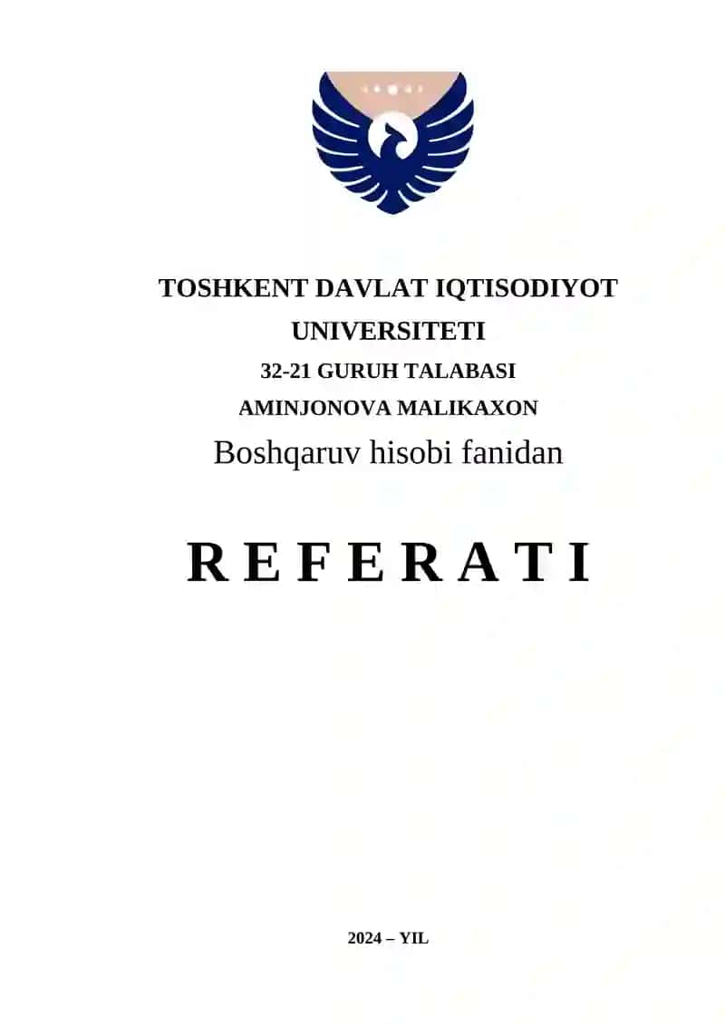 BEVOSITA VA BILVOSITA XARAJATLAR
