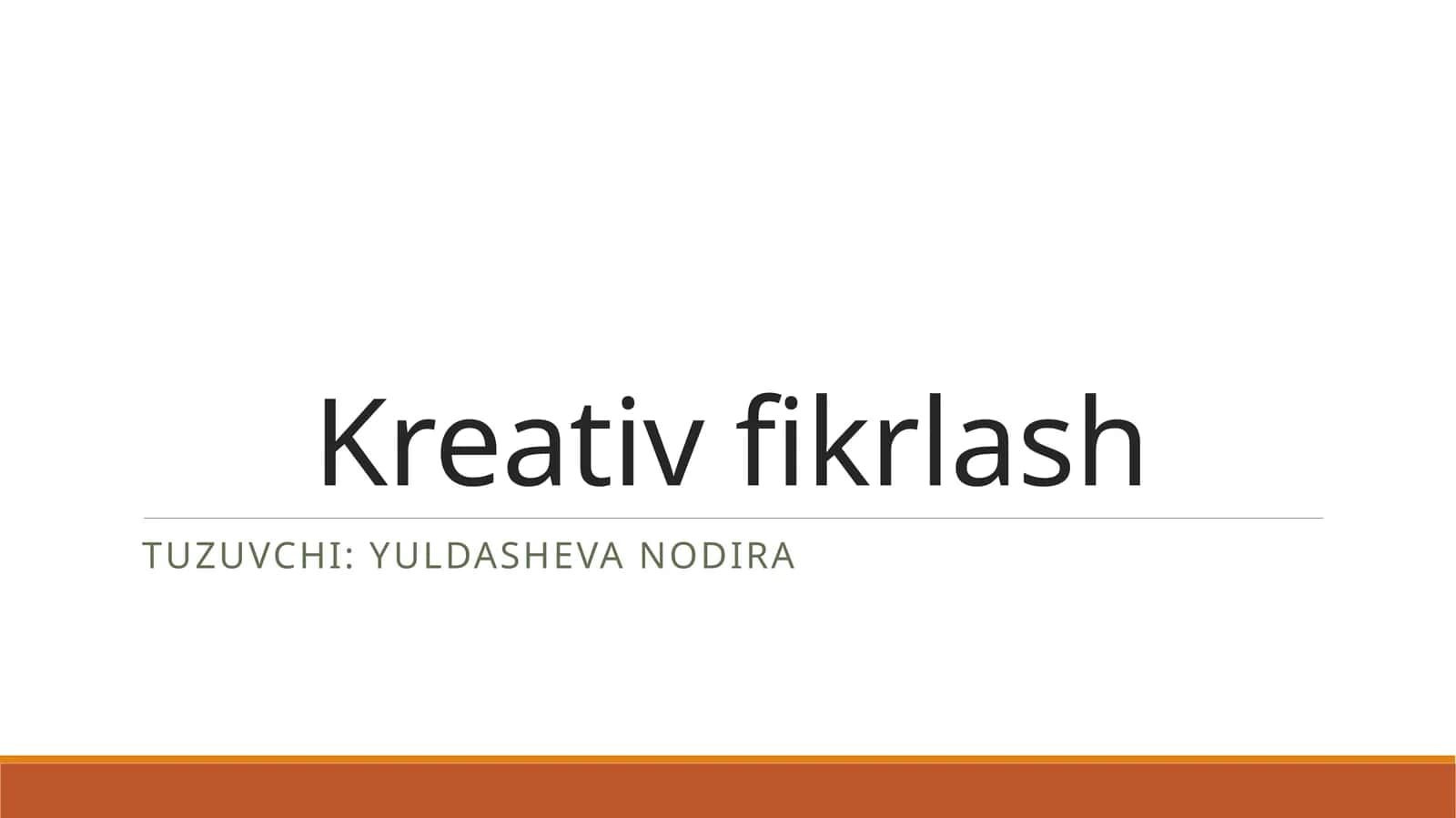 Kreativfikrlash 1