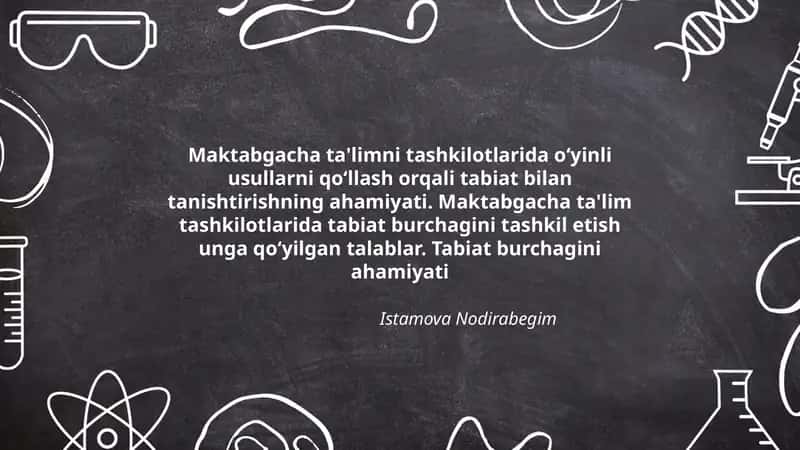 Tabiat bilan tanishtirishning ahamiyati 1