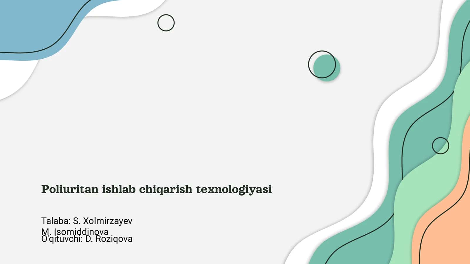 Poliuritan ishlab chiqarish texnologiyasi 1