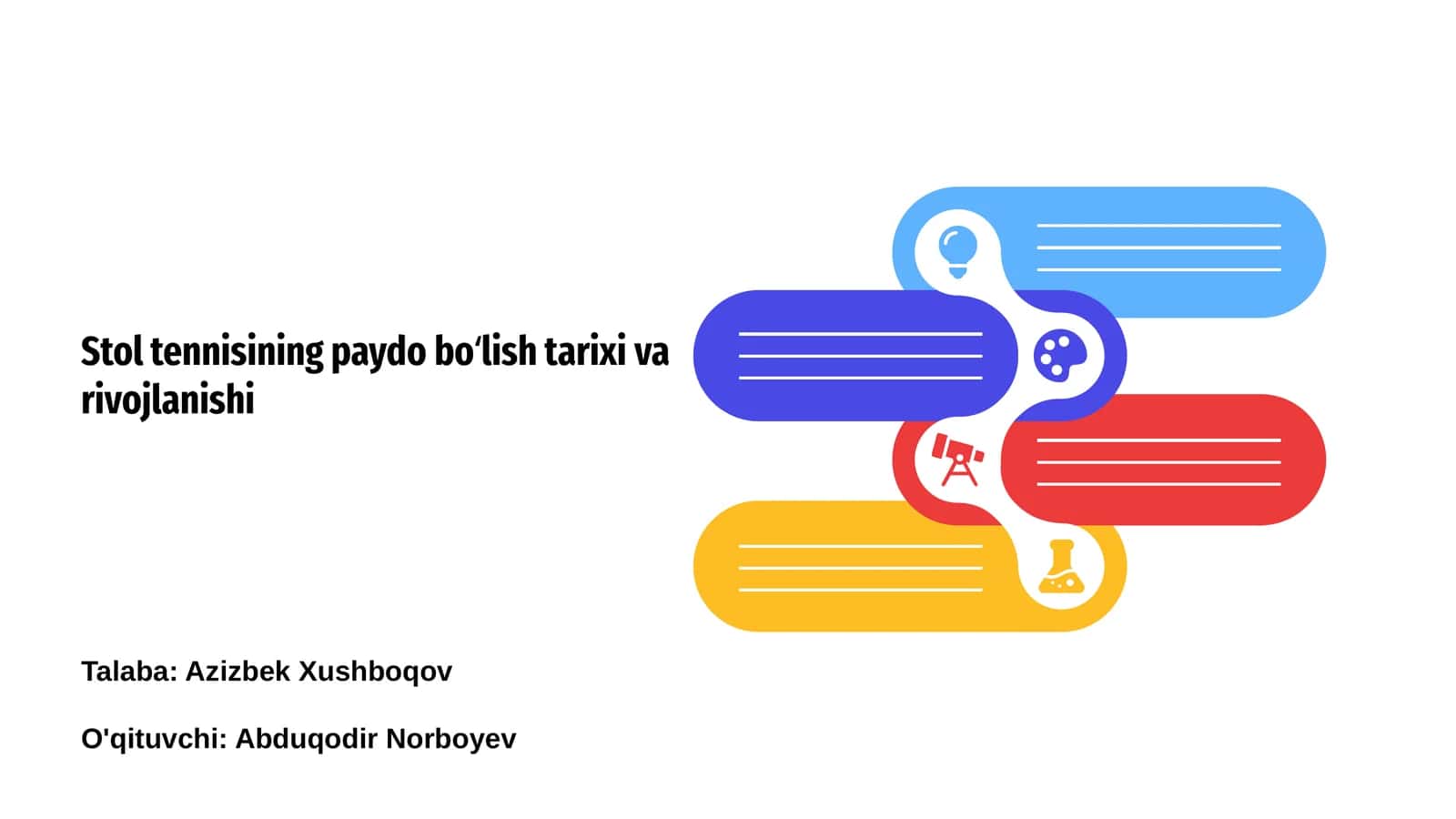 Stol tennisining paydo bo‘lish tarixi va rivojlanishi 1