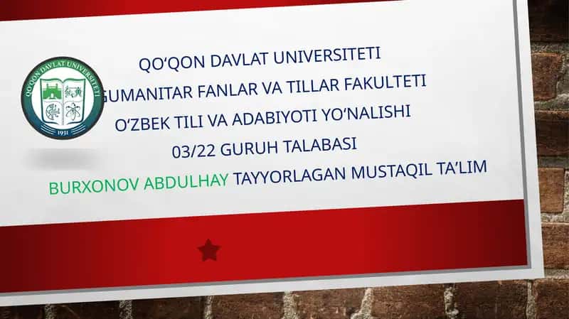 Uzluksiz talim uchun amaliy topshiriq 1