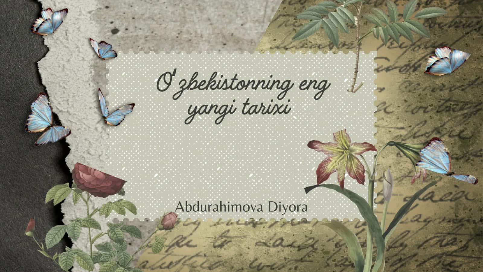 Oʻzbekistonning eng yangi tarixi 1
