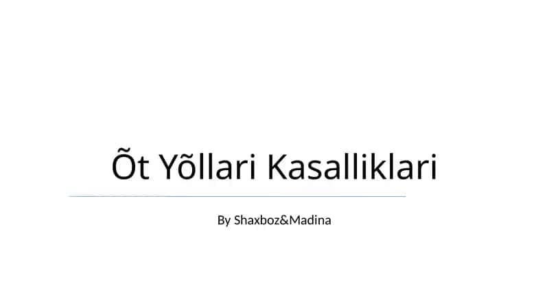 Õt Yõllari Kasalliklari 1