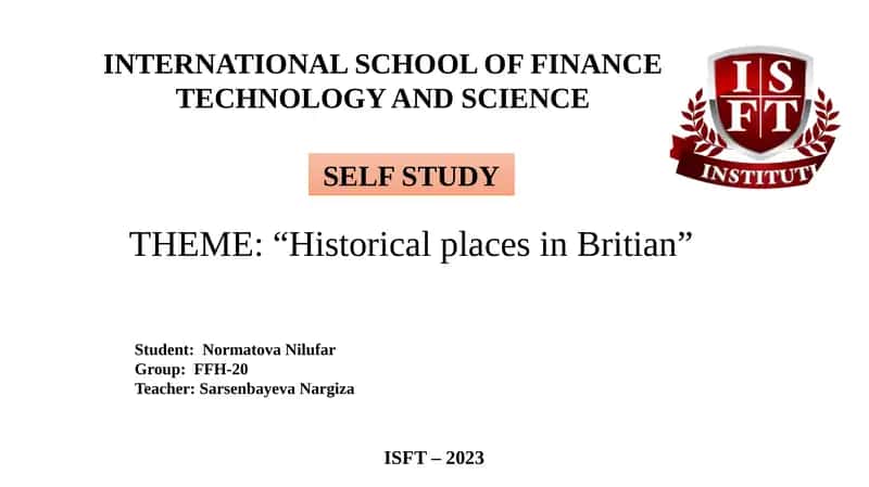 Historical places in Britian 1