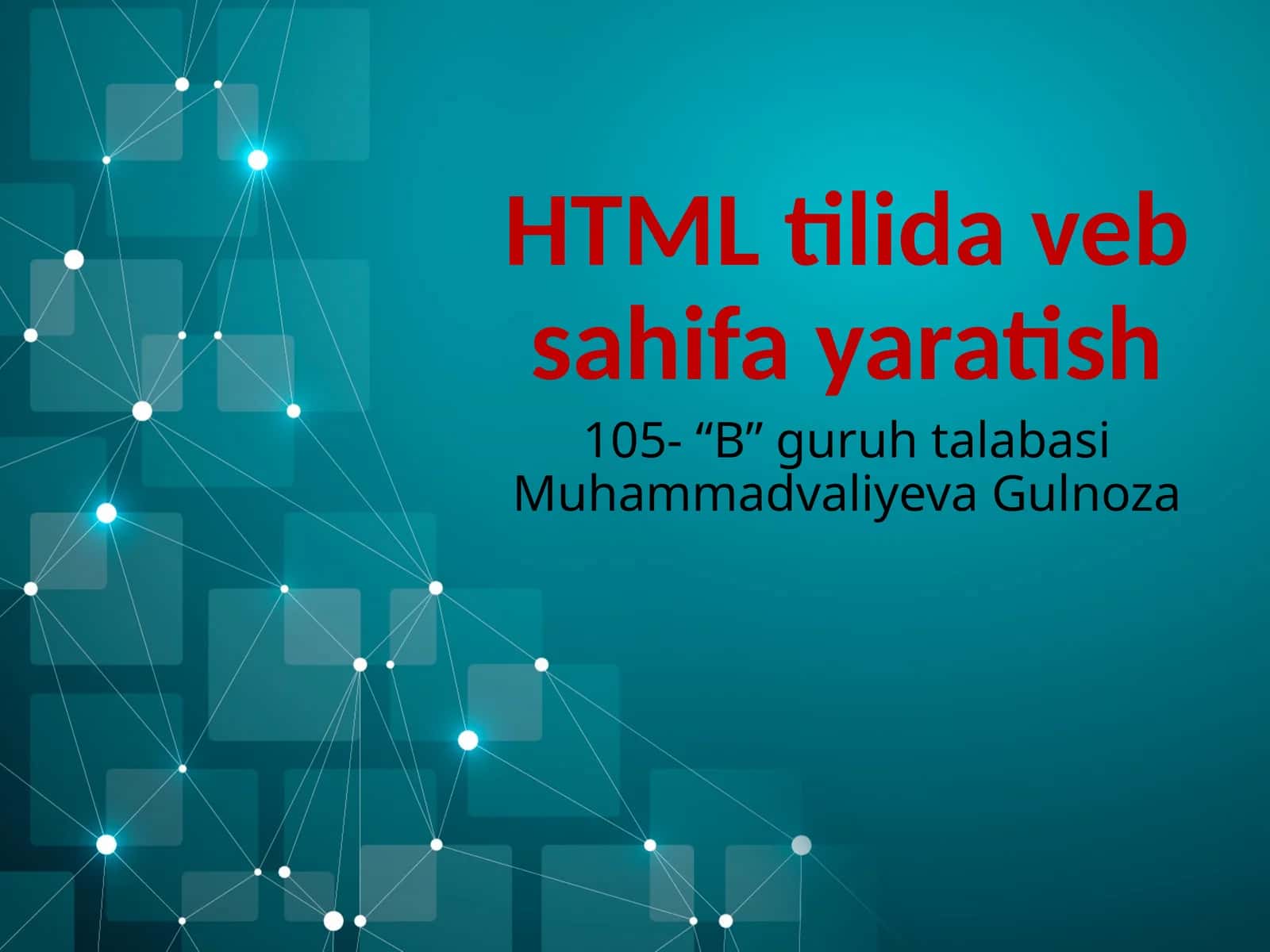 HTML tilida veb sahifa yaratish 1
