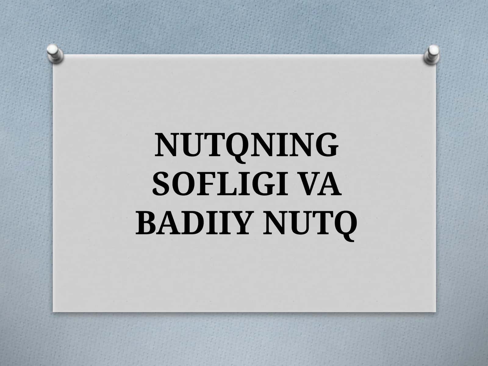 NUTQNING SOFLIGI VABADIIY NUTQ 1