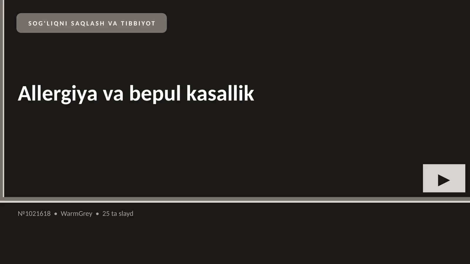 Allergiya va bepul kasallik 1