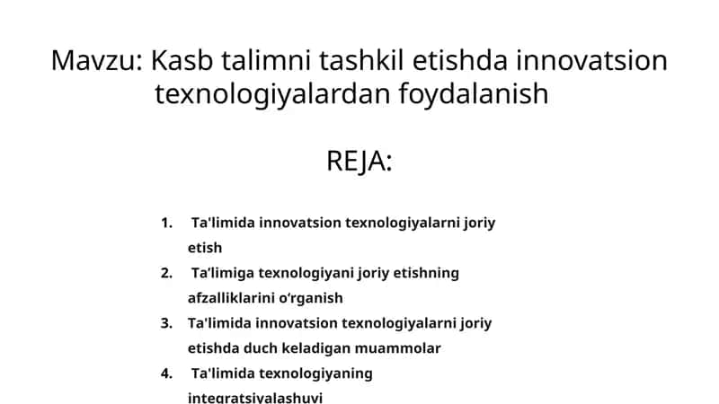 Innovatsion texnologiyalar 1