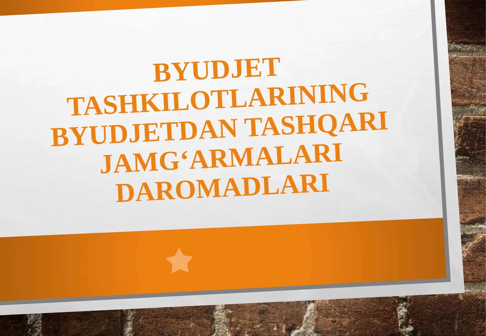 Byudjet tashkilotlarining byudjetdan tashqari jamg‘armalari daromadlari 1