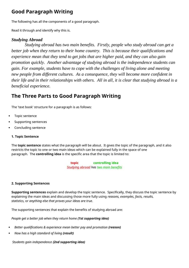 Good Paragraph Writing 1