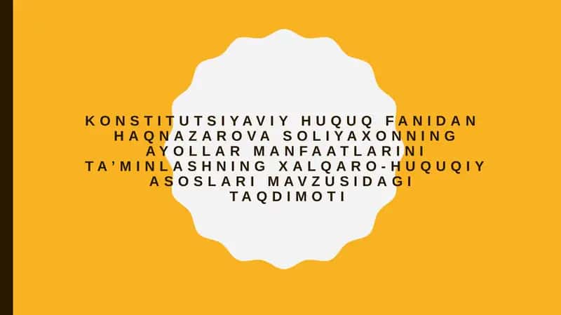 Ayollar huquqlari va manfaatlari tushunchasi 1