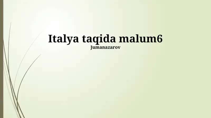 Italya taqida malum 1