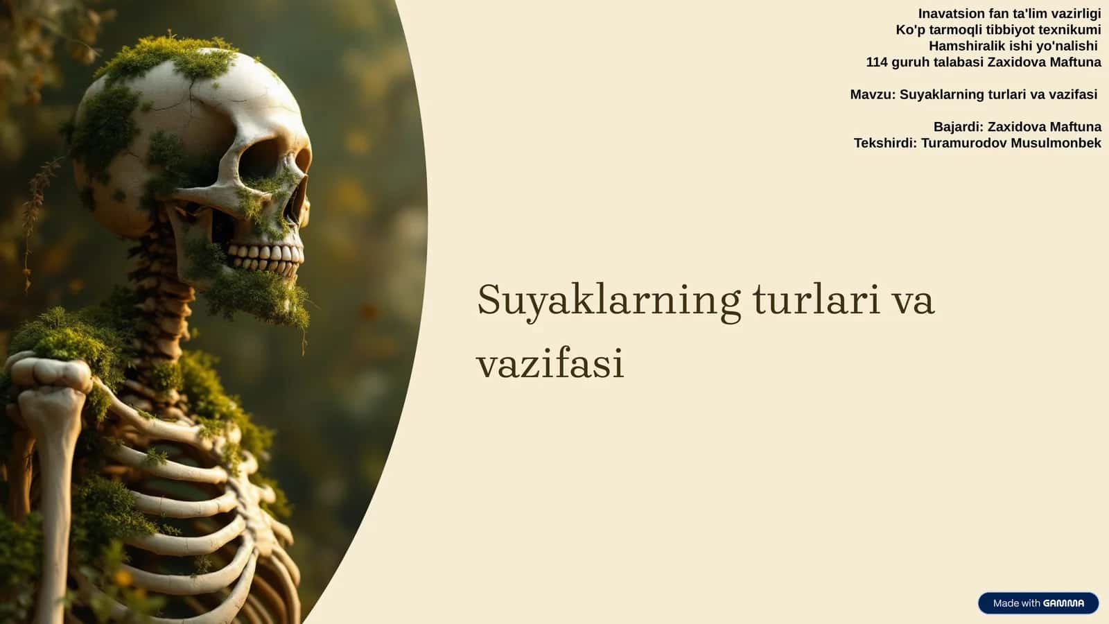 Suyaklarning turlari va vazifasi 1