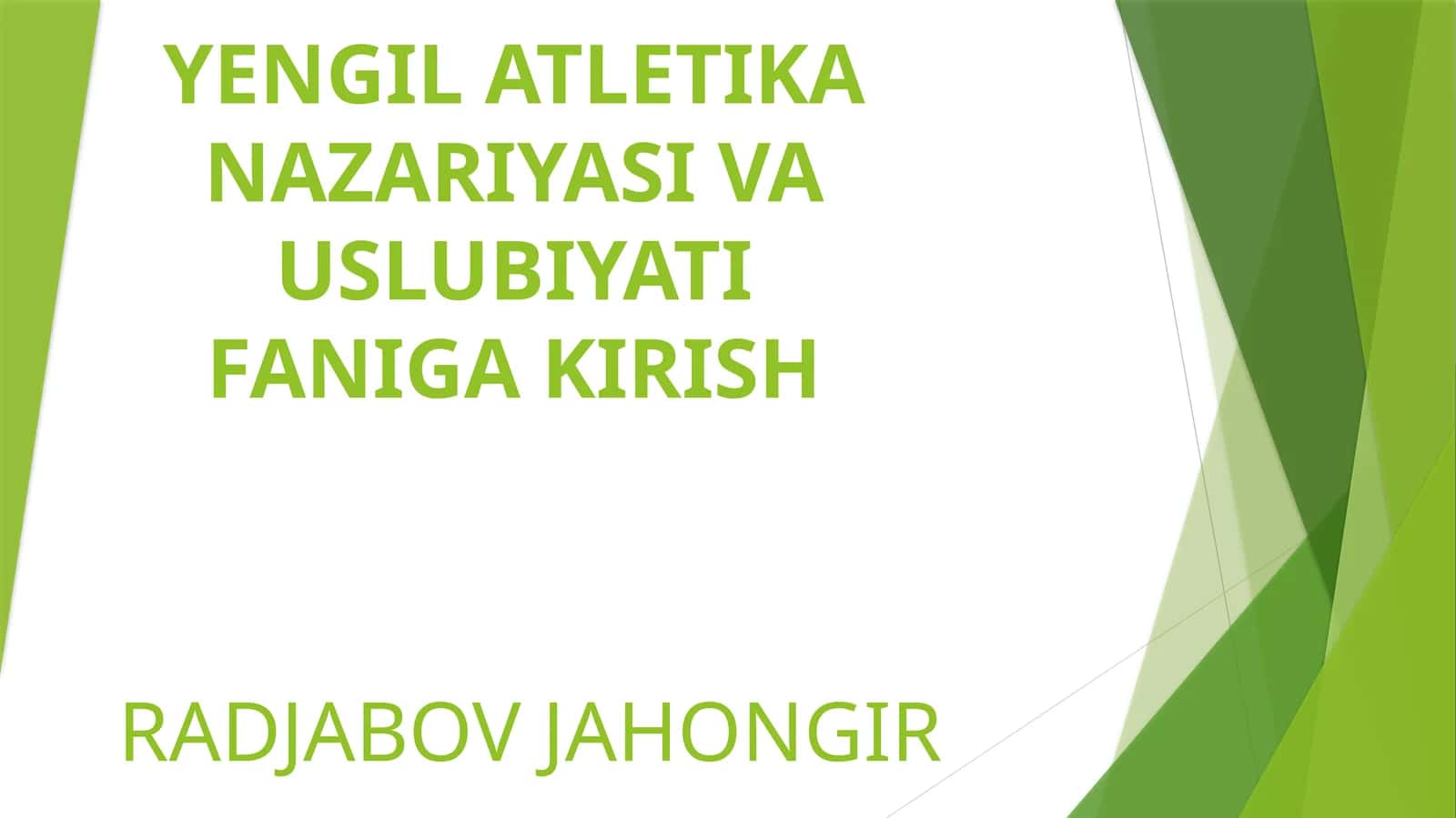 YENGIL ATLETIKA NAZARIYASI VA USLUBIYATI 1