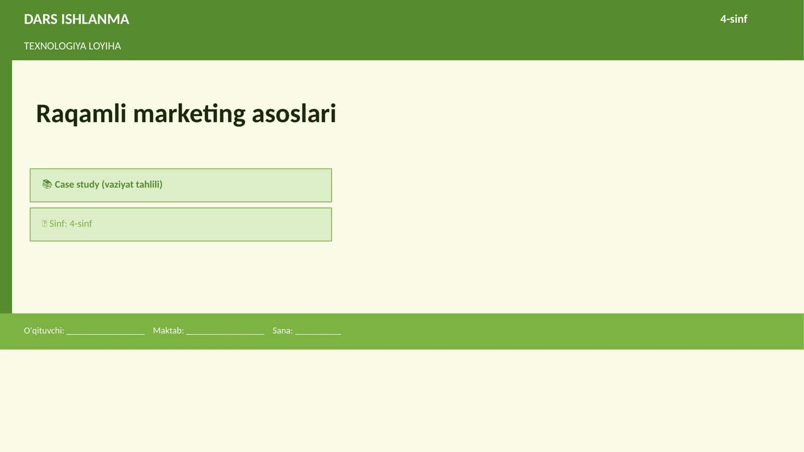 TEXNOLOGIYA LOYIHA 1