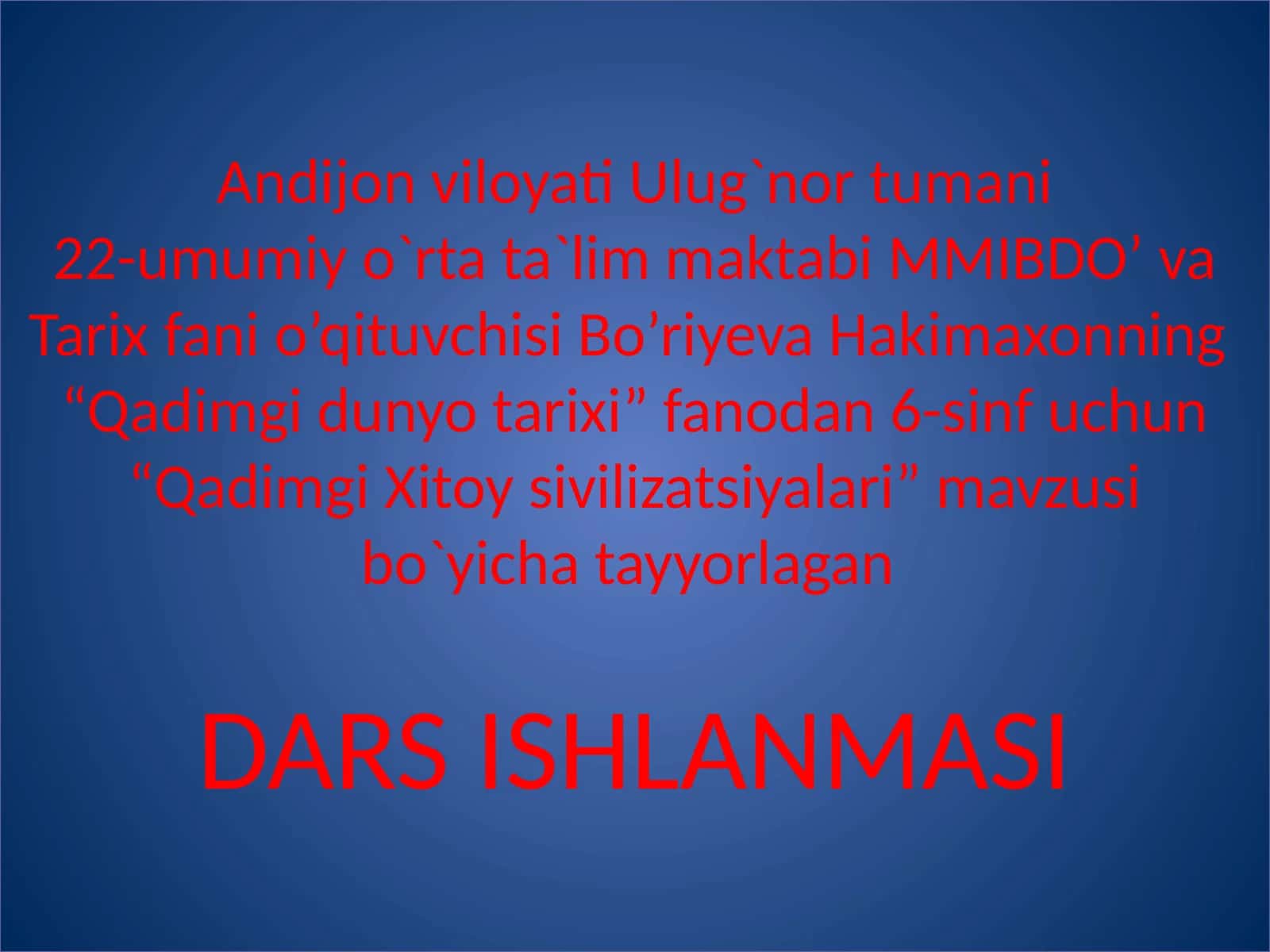 Qadimgi Xitoy sivilizatsiyalari 1