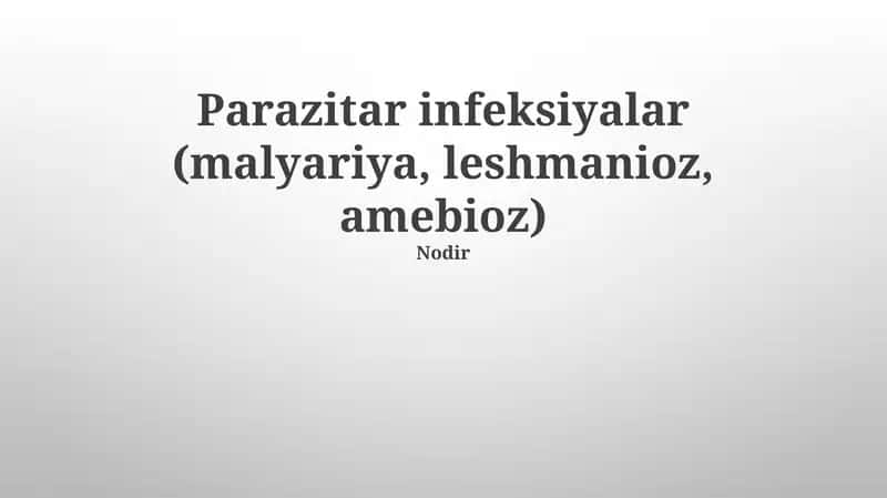 Parazitar infeksiyonlar 1