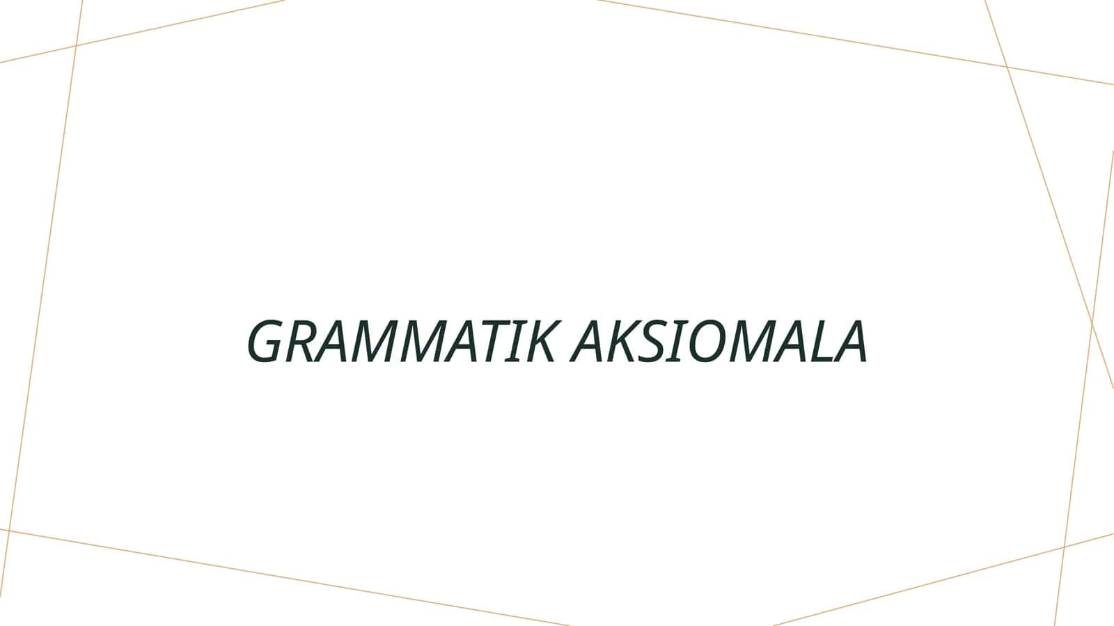 Grammatik aksiomala 1