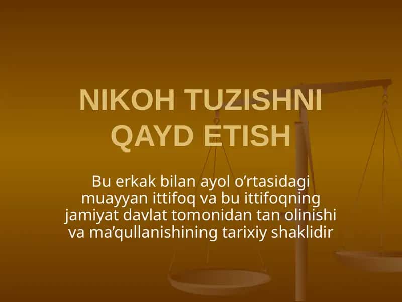 NIKOH TUZISHNI QAYD ETISH 1