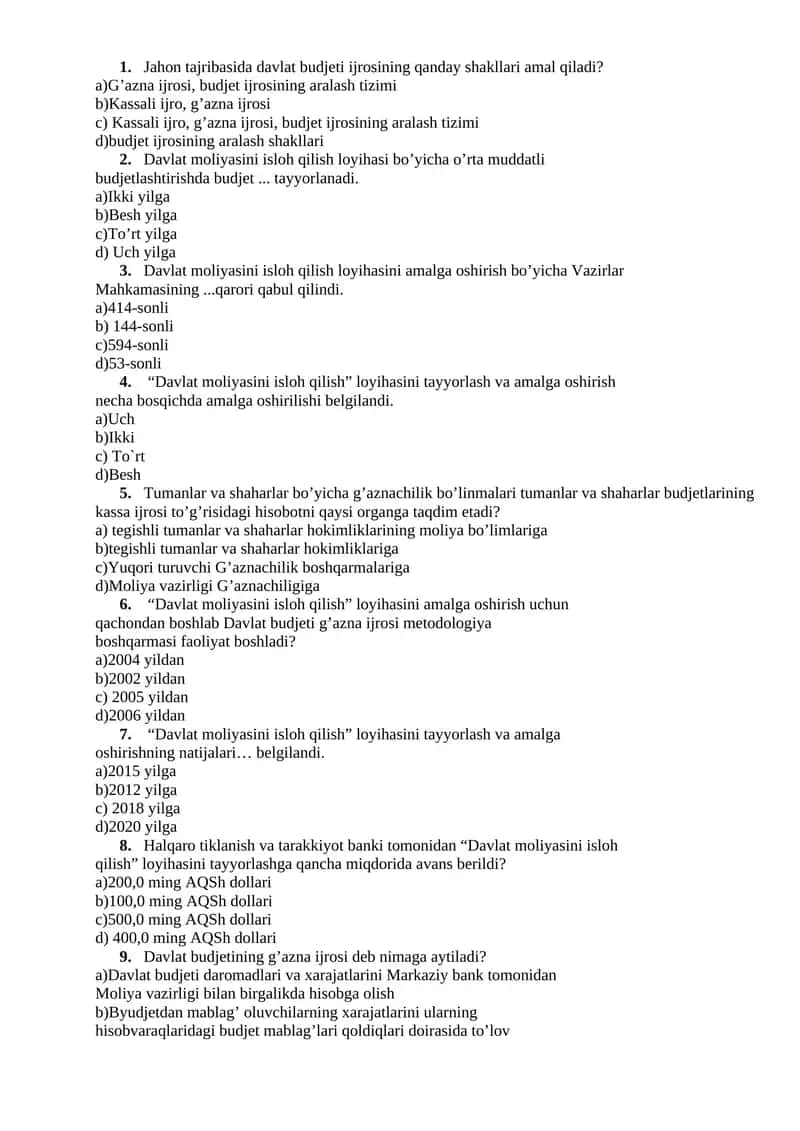 Davlat moliyasini isloh qilish loyihasi 1