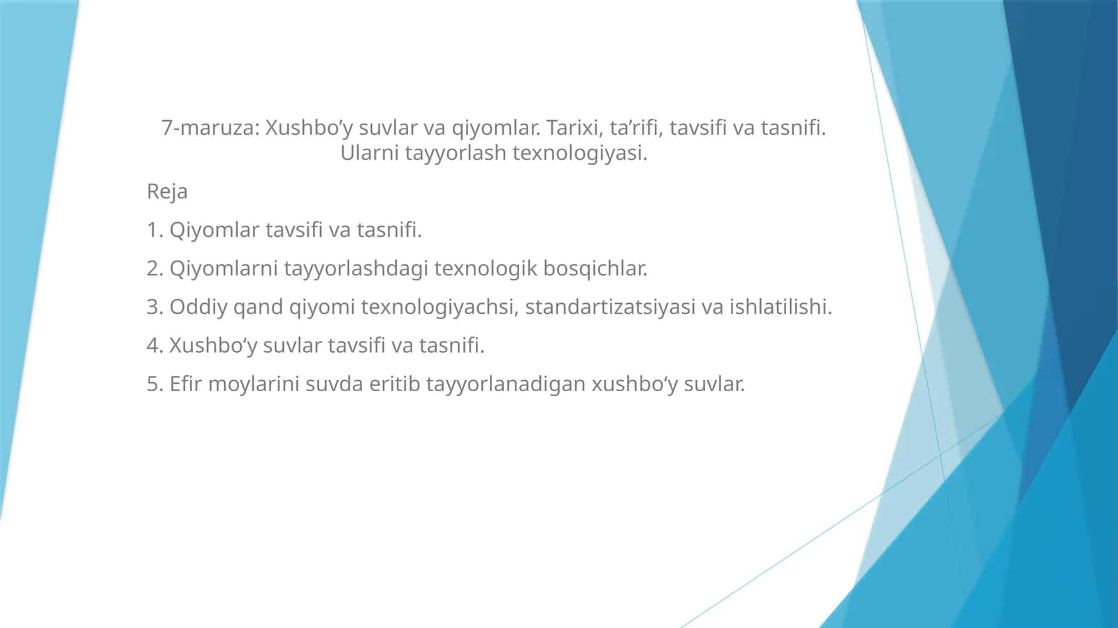 Qiyomlar va xushbo'y suvlar 1