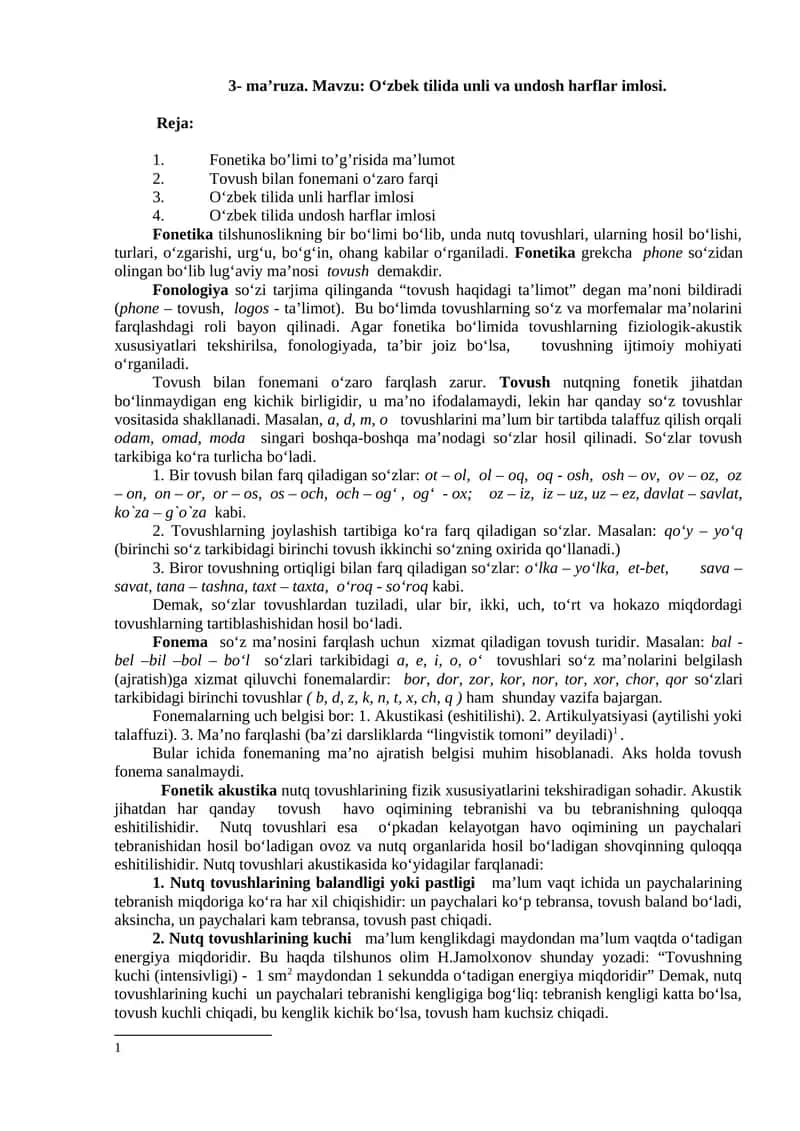Fonetika va fonologiya 1