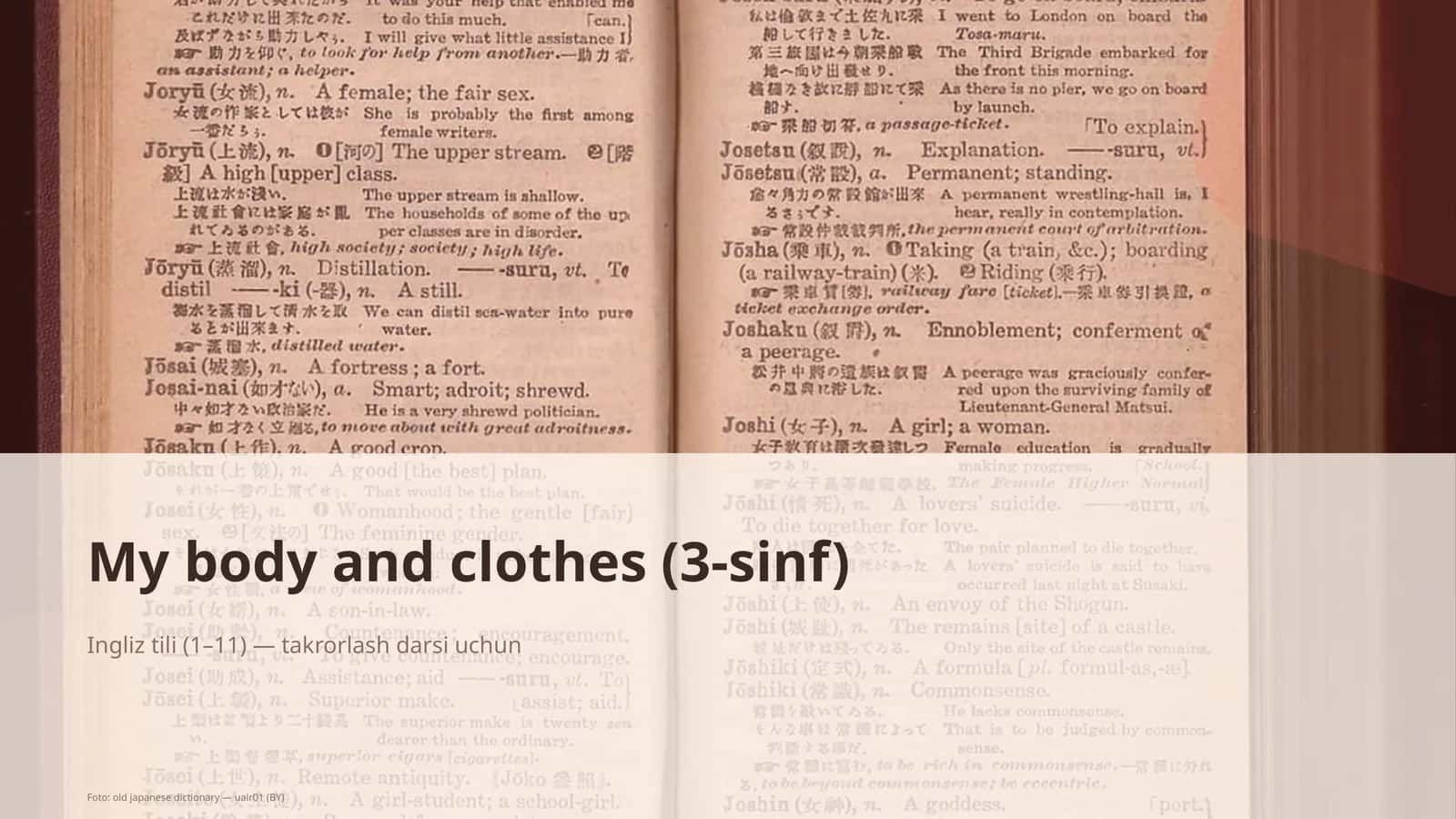 My body and clothes (3-sinf) 1
