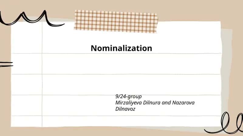 Nominalization 1