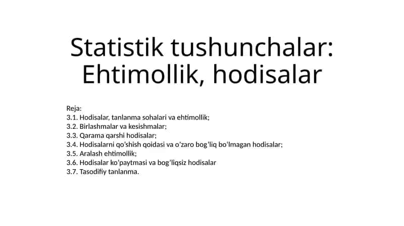 Statistiktushunchalar 1