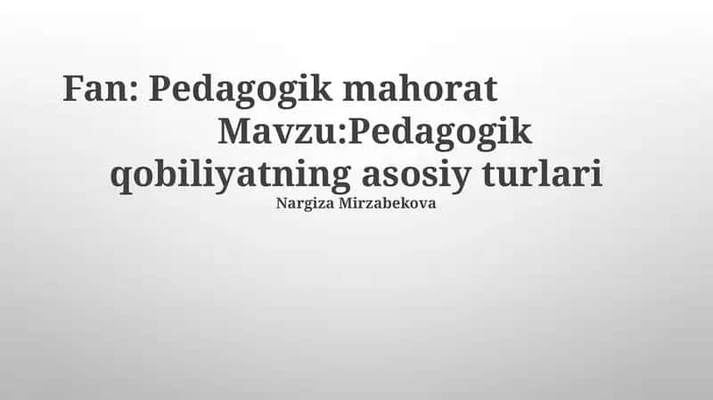 Pedagogik mahorat 1