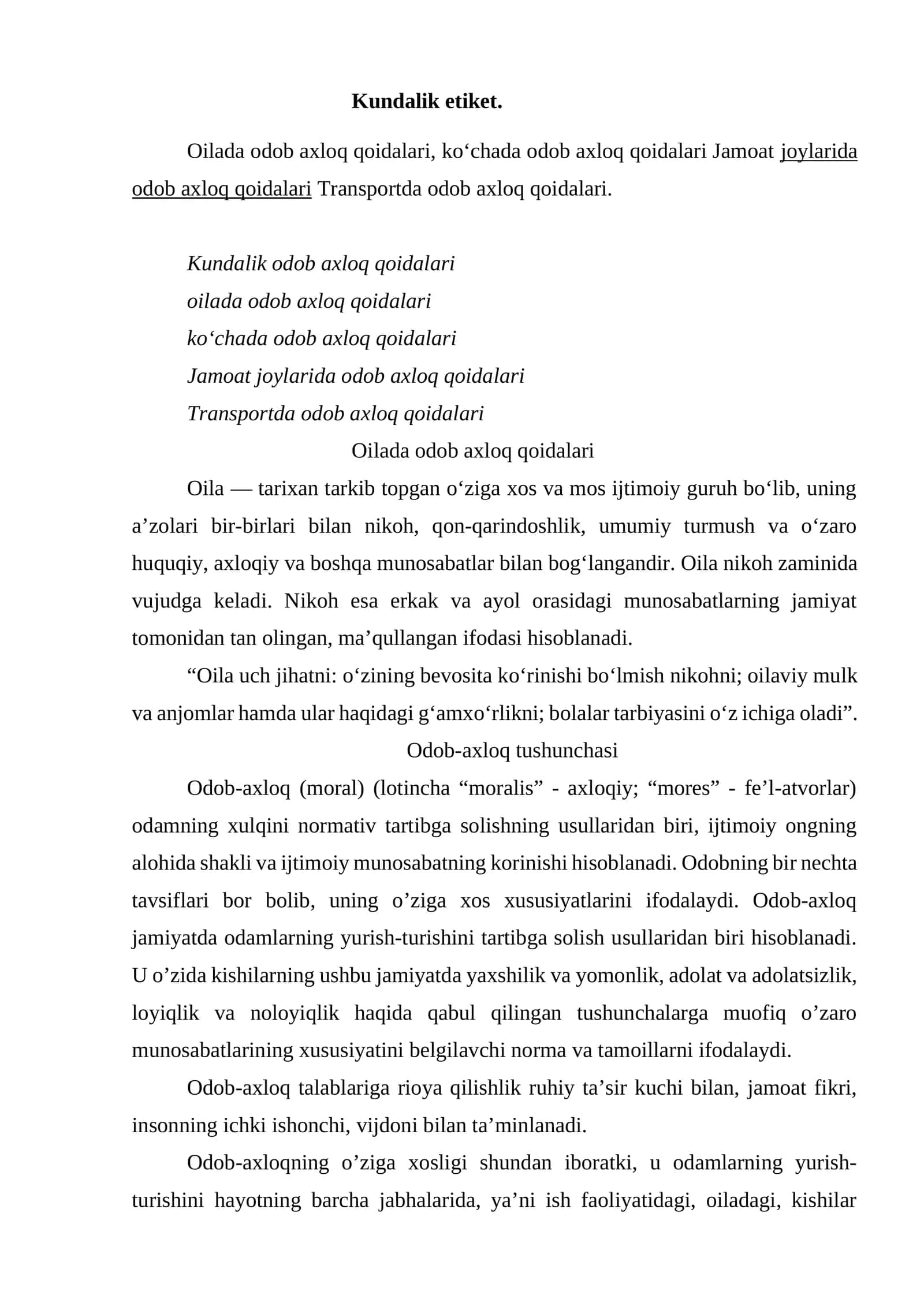 Kundalik etiket 1