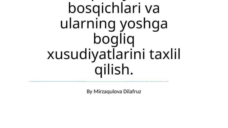 Nutq rivojlanish bosqichlari 1