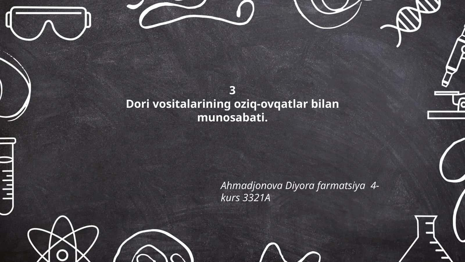 Dori vositalarining oziq-ovqatlar bilan munosabati 1