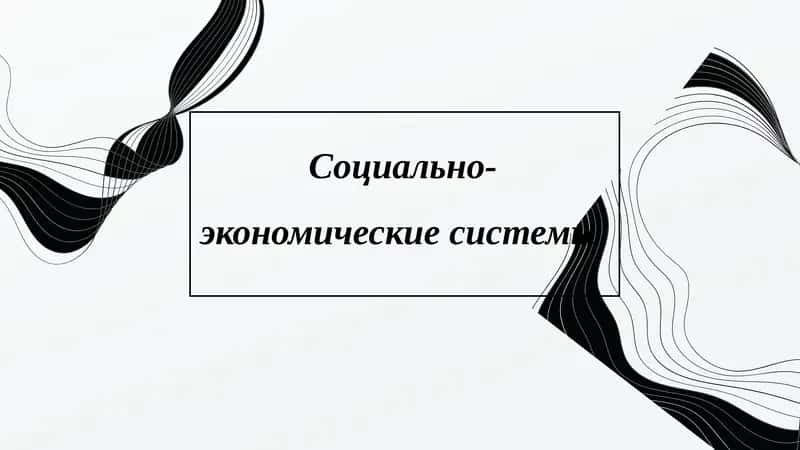 Социально-экономические системы 1