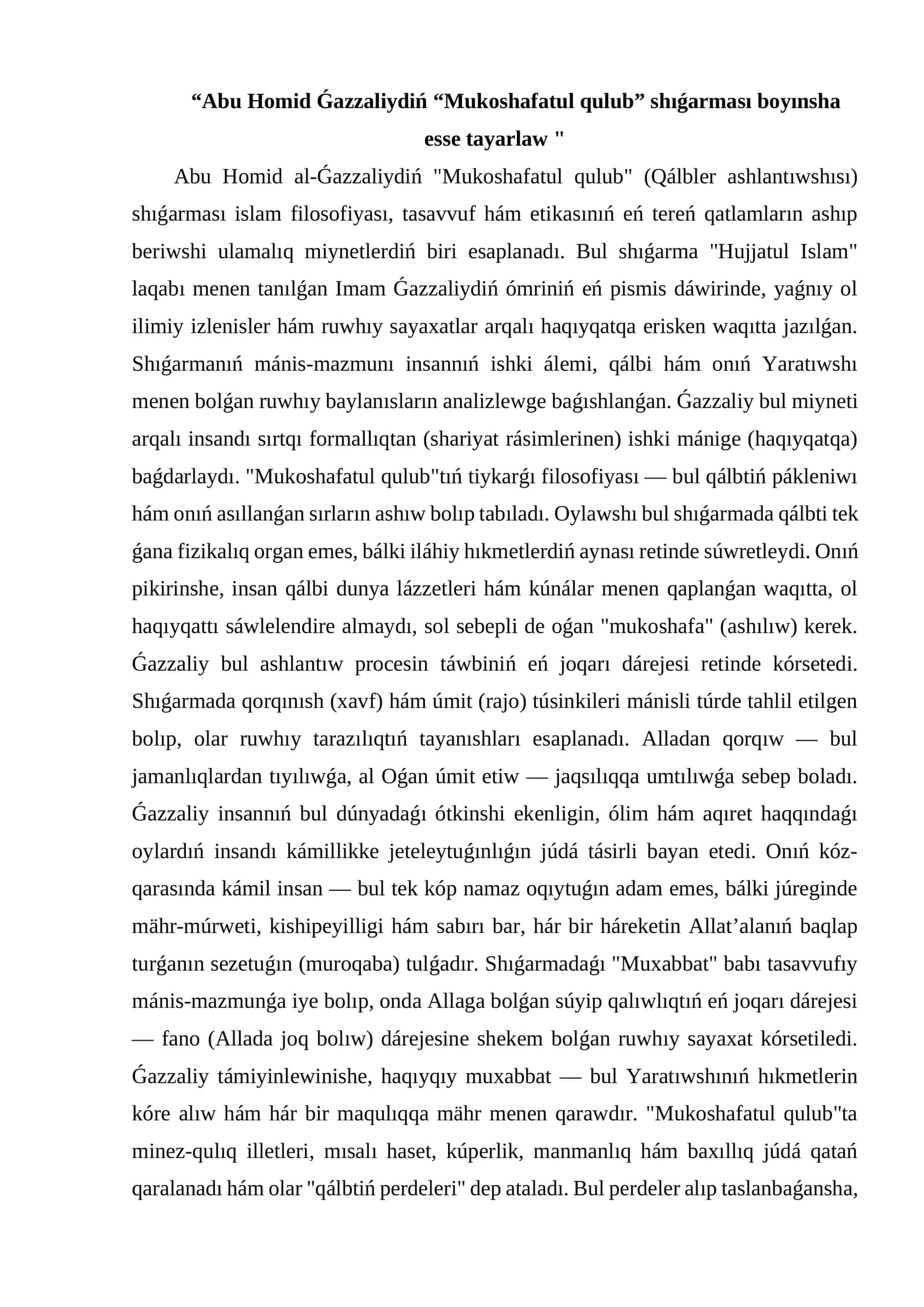 Mukoshafatul qulub 1