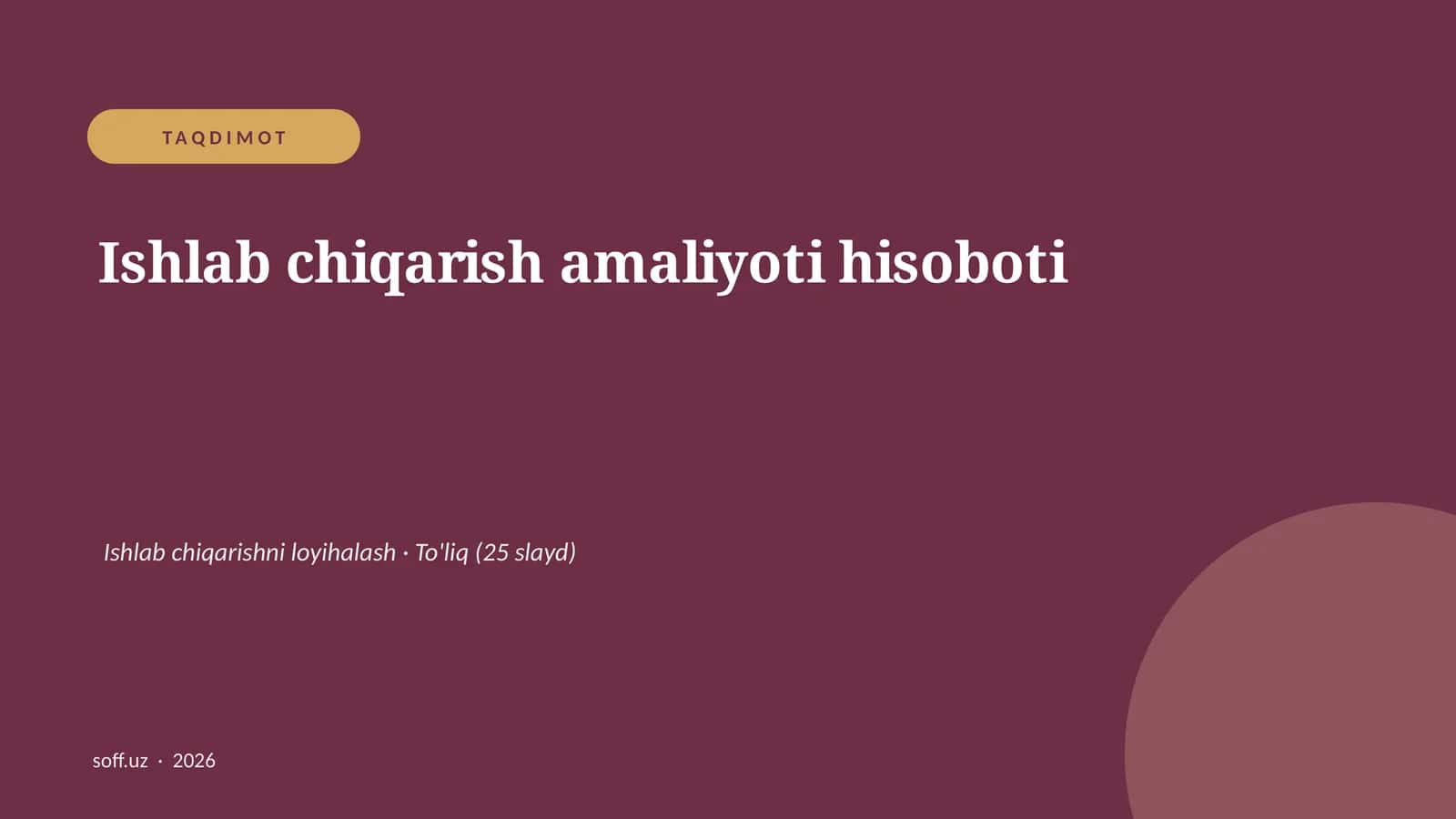 Ishlab chiqarish amaliyoti hisoboti 1