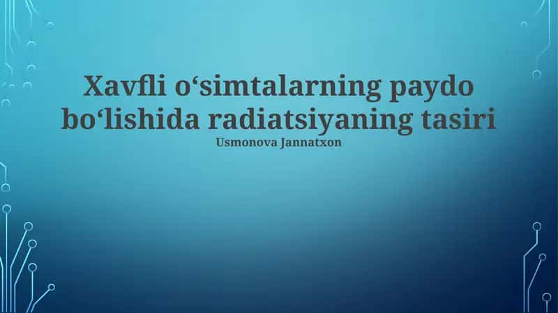 Radiatsiyaning tasiri 1