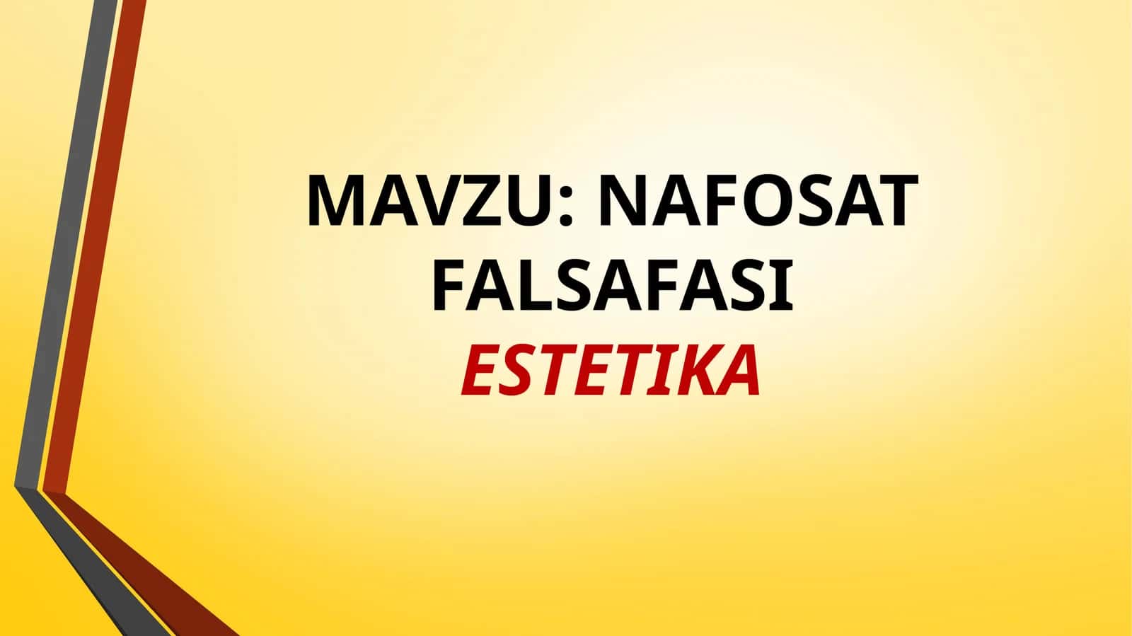 NAFOSAT FALSAFASI ESTETIKA 1