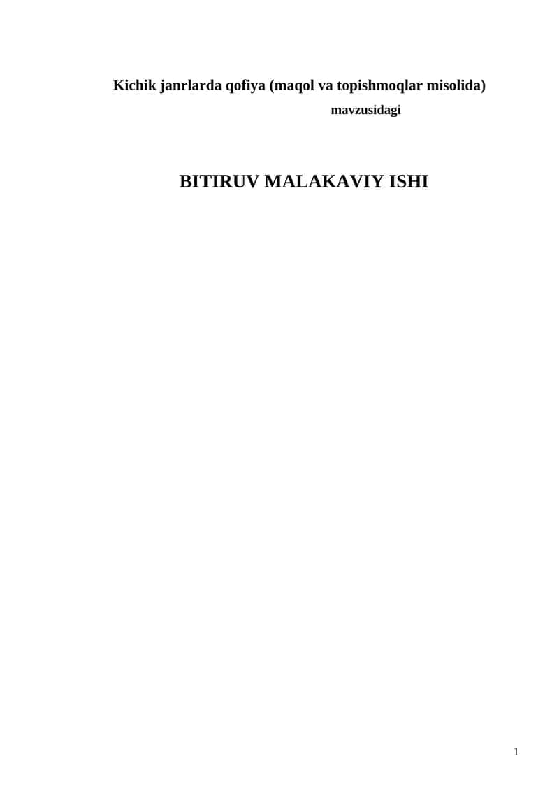 BITIRUV MALAKAVIY ISHI 1