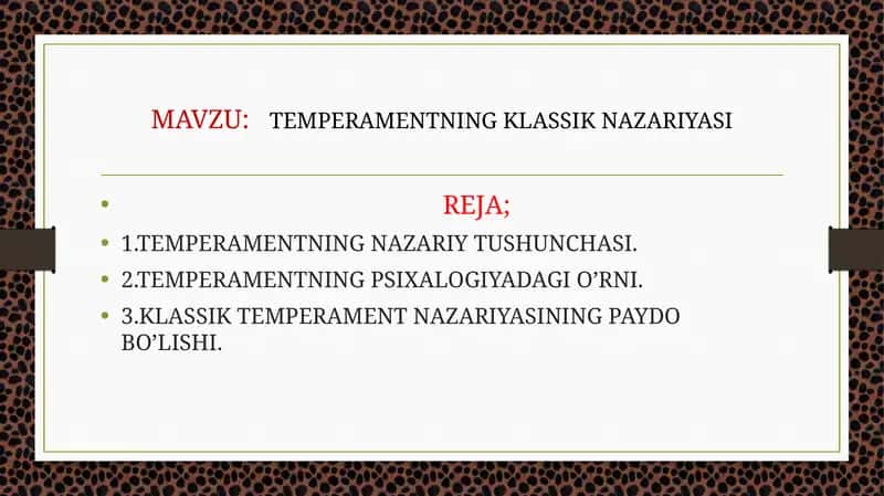 TEMPERAMENTNING KLASSIK NAZARIYASI 1