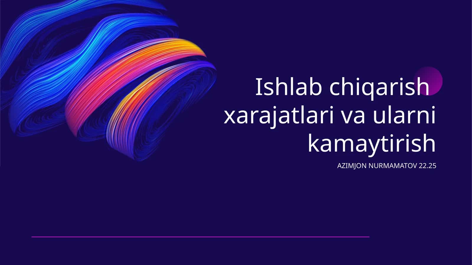 Ishlab chiqarish xarajatlari va ularni kamaytirish 1