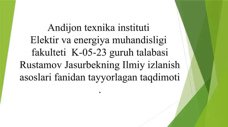 Ilmiy tadqiqotning bosqichlari va usullari 1