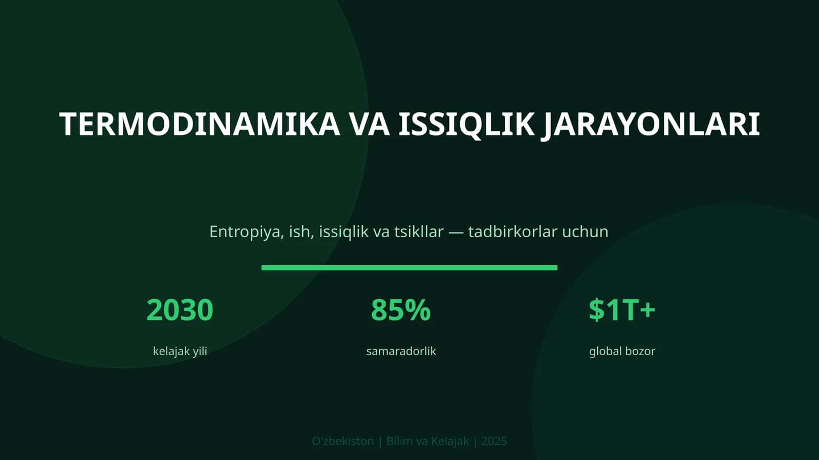 TERMODINAMIKA VA ISSIQLIK JARAYONLARI 1