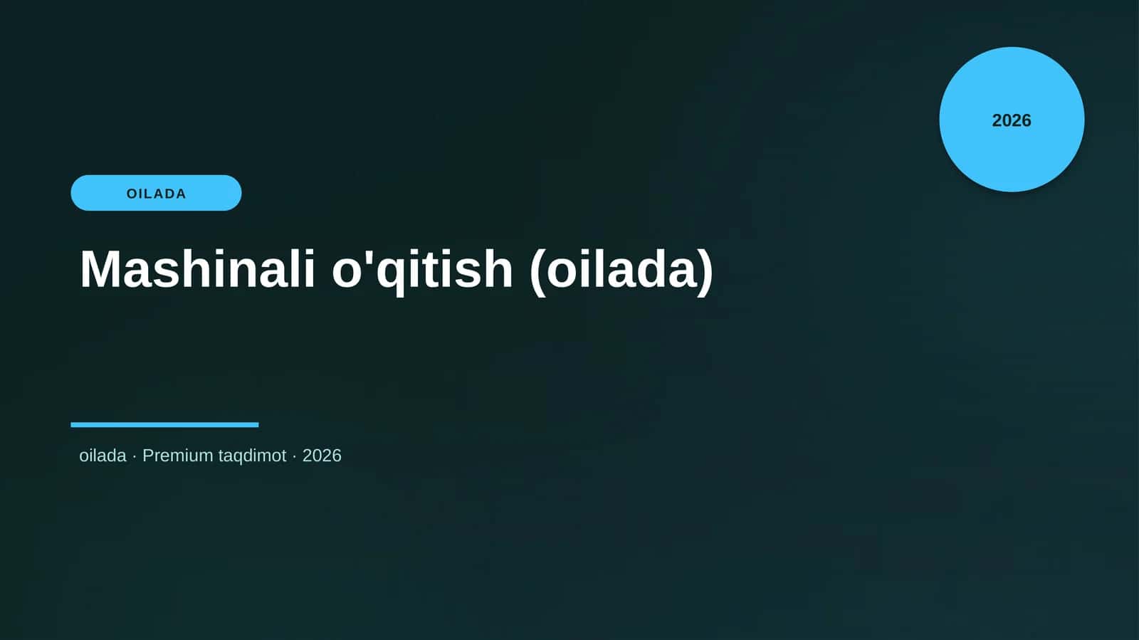 Mashinali o'qitish (oilada) 1